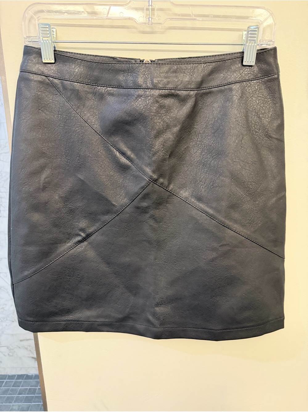 Classic Black Faux Leather Mini Skirt